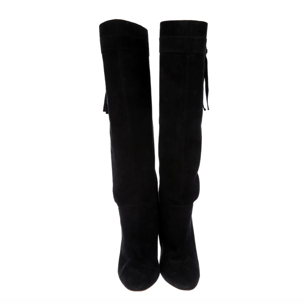 MANOLO BLAHNIK Suede Knee-High Boots, Sz 38.5